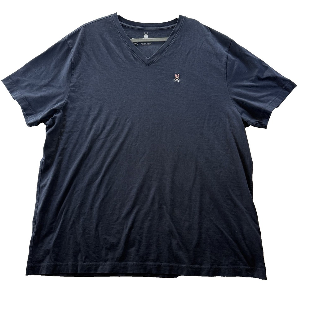 Psycho Bunny Mens Dark Navy Blue Pima Cotton Short Sleeve T-Shirt Tee Size 3XL